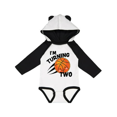 

Inktastic I m Turning Two with Basketball Gift Baby Boy or Baby Girl Long Sleeve Bodysuit