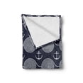 thumbnail image 2 of Nautical Soft Flannel Fleece Throw Blanket, Continuous Monochrome Ropes Anchor Maritime Illustration Pattern, Cozy Plush for Indoor and Outdoor Use, 50" x 70", Dark Blue Grey and White, by Ambesonne, 2 of 6