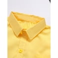 thumbnail image 4 of iixpin Kids Girls Boys Button Down School Uniform Shirts Casual Solid Long Sleeve Oxford Shirts Blouse Tops Yellow 11-12, 4 of 7