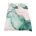thumbnail image 6 of 4 Piece King Sheet Set Marble Green Sheets Set for King Size Bed, Breathable Soft Microfiber Bed Sheets Cooling Pink Gold Modern Foil Glitter Wavy Art Fitted Sheet Deep Pocket, Pillowcases, 6 of 7