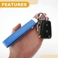 thumbnail image 4 of Unique Bargains 1 Set Universal Car Keychain Car Home Women Men Key Chain with Ring PU Leather Blue Silver Tone, 4 of 7