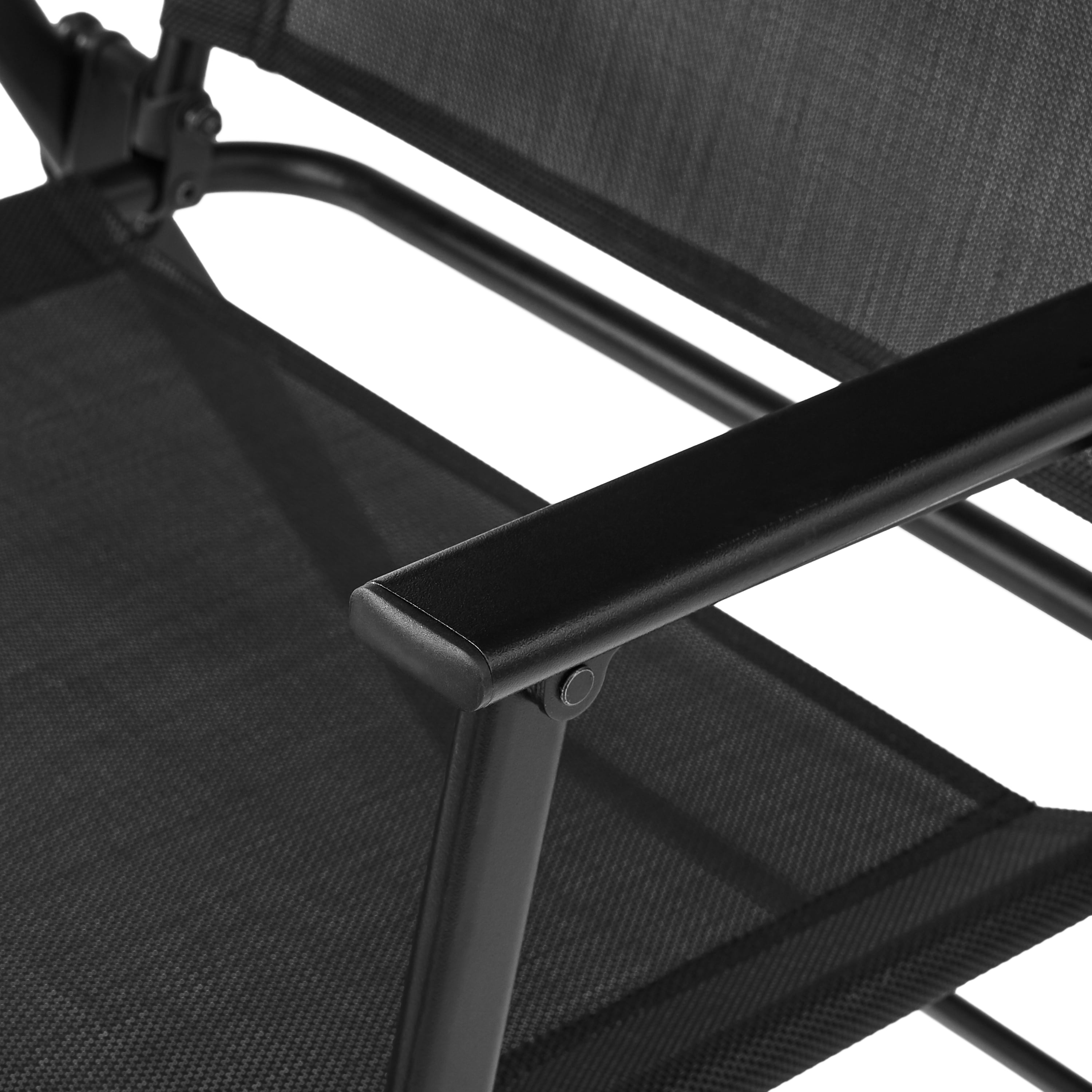 Mainstays Greyson Steel and Sling Folding Outdoor Patio Armchair - Set of 2, Black