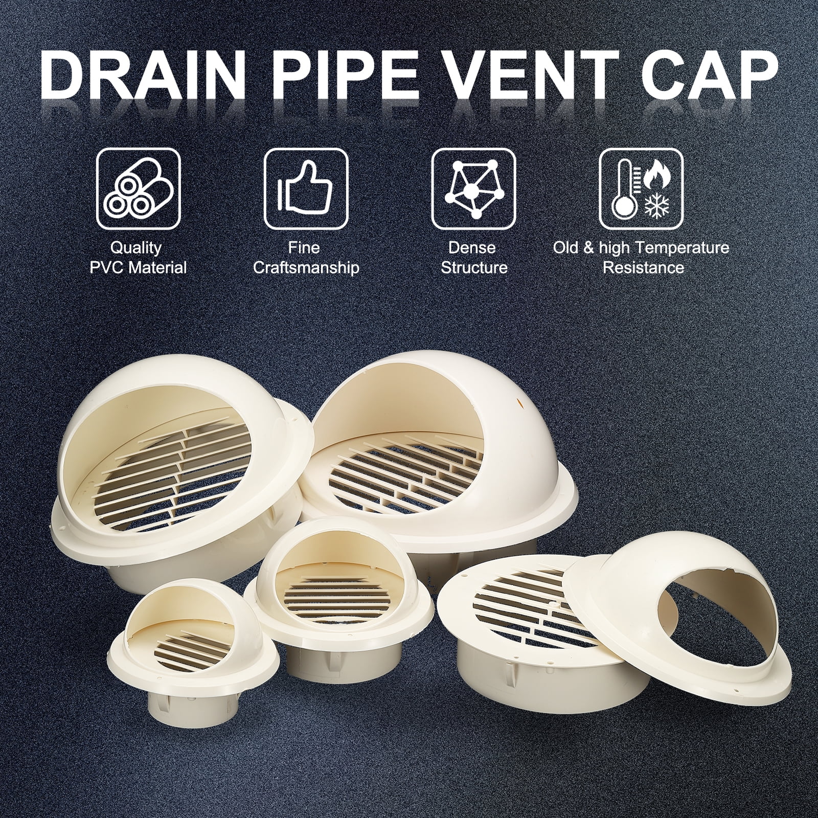 Uxcell 3" Round Soffit Air Vents 2 Pcs Removable Half Spherical Air Vent Cap White