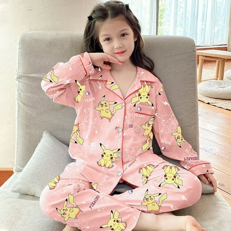 

Kawaii Sanrio Hello Kitty Kuromi Spring and Fall Children s Pajamas Cartoon Animation Girls Long-sleeved Pajamas Homewear Set