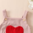 thumbnail image 6 of DHFJKG Baby Boys Girls Romper Corduroy Sleeveless Heart Graphic Pocket Square Neckline Bodysuits For 0-18M Valentine's Day Comfortable Onesie, 6 of 8
