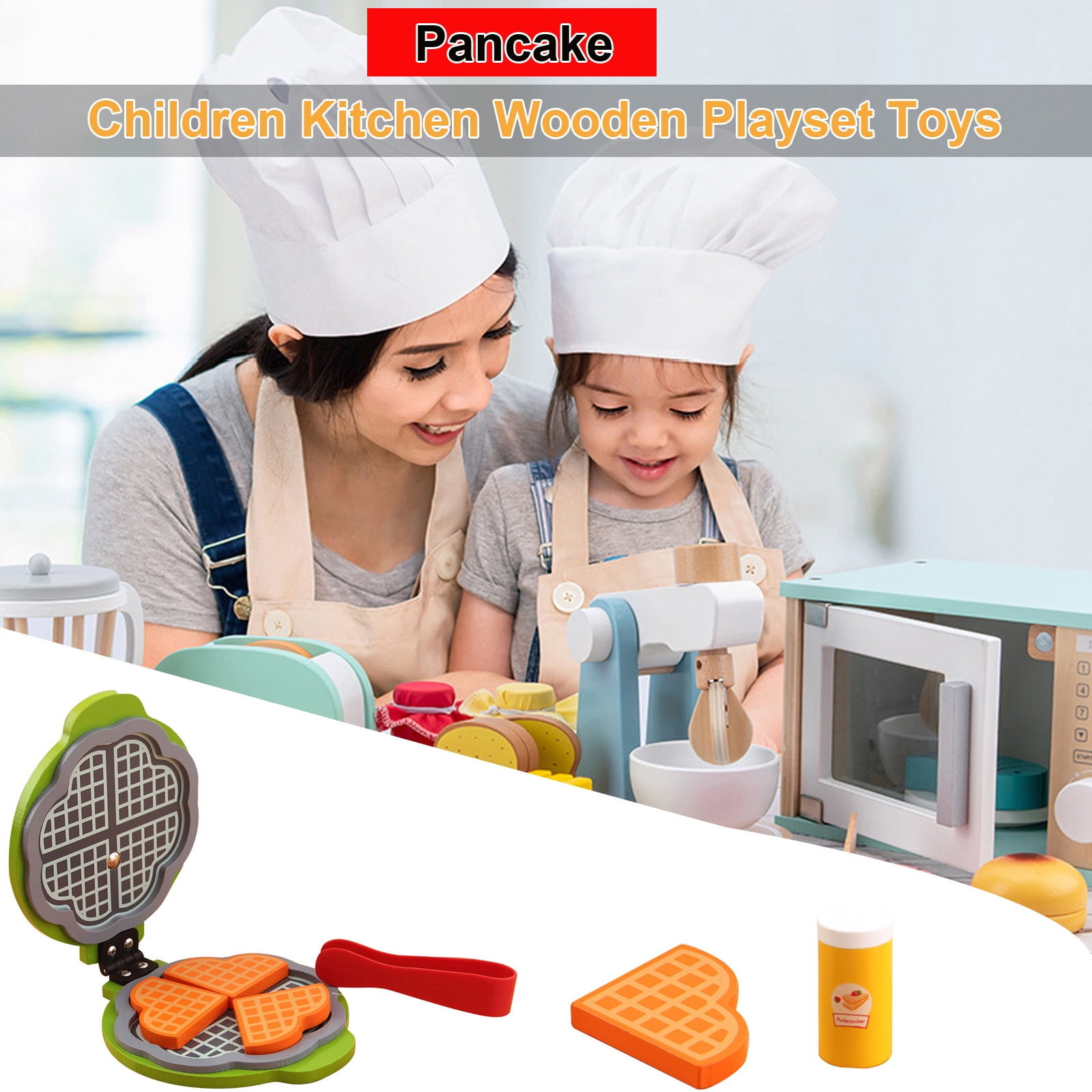 Tarmeek Children Kitchen Pretend Play Pancake Maker Toy Set Brain-Training  Toy Christmas Gifts for Kids 3-12Y 