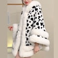 thumbnail image 4 of Women's Plush Cardigan Faux Fur Comfy Soft Cloak Shawl Wraps Winter Poncho Oversized Cape For Evening Party (Free Size, Black), 4 of 7