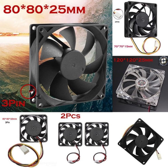 Leeye 80mm PC Fan, 80x80x25mm Computer Case Fan, 3-Pin 12V Quiet Cooling Fan with 7 Blades for CPU Radiator, 0.14lb