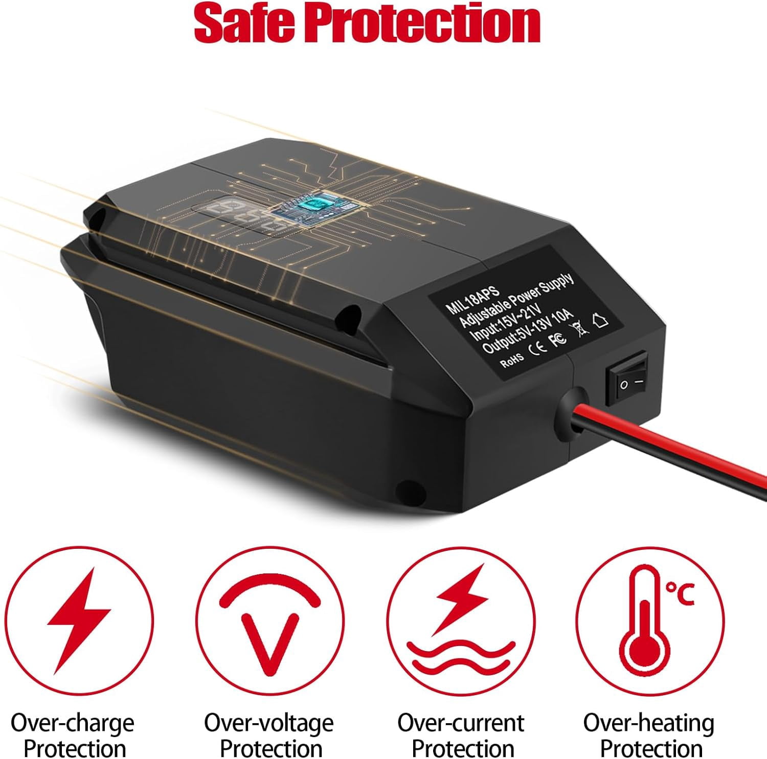 18V/20V to 12V Step-Down Converter for Milwaukee Makita Dewalt Bosch Einhell 18V Battery, Battery Adapter, Cigarette Lighter Adapter,Power Wheel Adapter for All Car Appliances Car Refrigerator Use