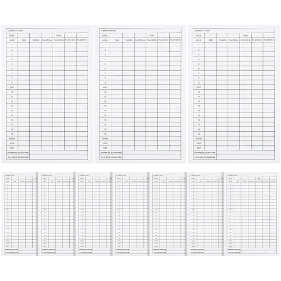 10pcs Golfs Score Sheets Golfs Scorecards Coated Paper Score Cards Portable Golfs Scorecards
