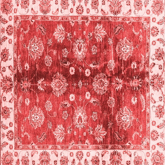 Ahgly Company Indoor Square Oriental Red Traditional Area Rugs, 7' Square