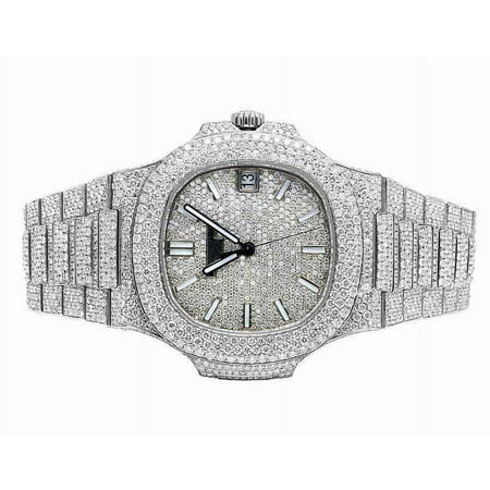 Nautilus by Patek Philippe Men's 26.5 Ct VS Diamond Bracelet Stainless Steel Watch (5711/1A-011)