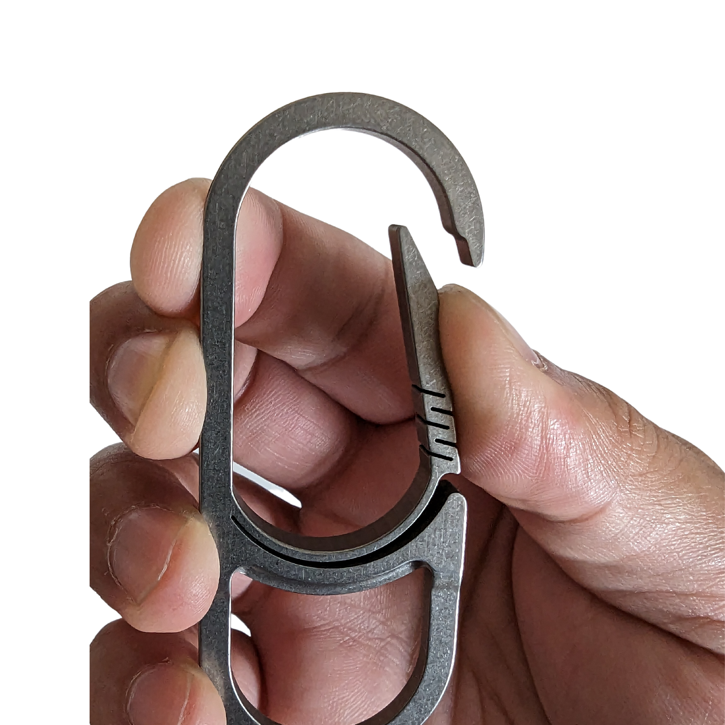 PULL | Titanium All Purpose Carabiner Bottle & Can Opener Keychain - Silver