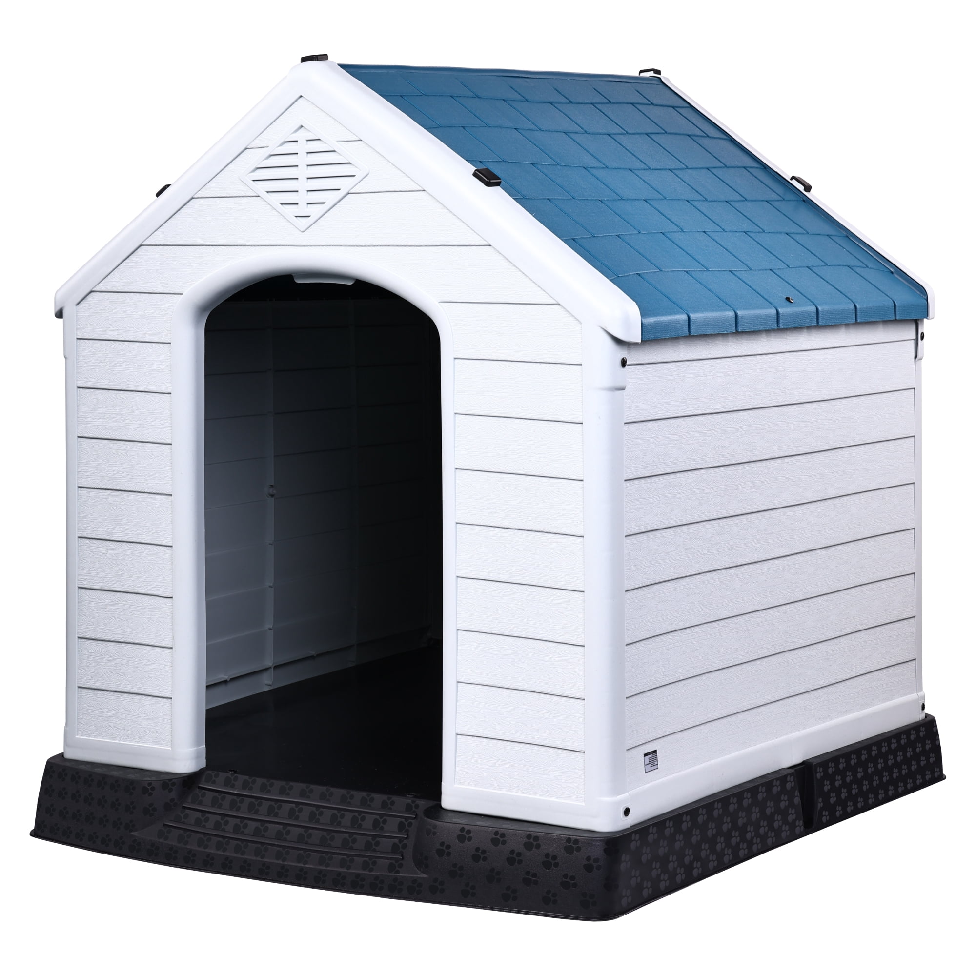 Elevon 35IN Dog House, Insulated Durable Plastic Material, Weather and Water Resistant, with Air Vents and Elevated Floor, for Small Medium Large Dogs