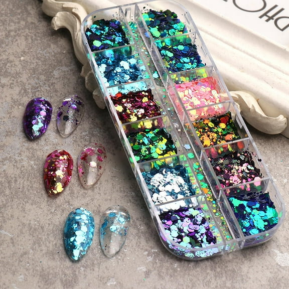 UPKOCH Nail Art Accessory Glitter Effect Sequins for Manicure