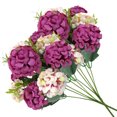 thumbnail image 4 of Ramo de flores artificiales hogar hotel tela de seda decoración floral fiesta de boda flor falsa, rosa roja 2 piezas Vogacara ZHF0579-02, 4 of 6