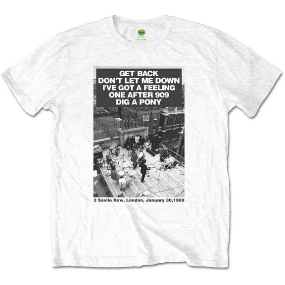 The Beatles Unisex T-Shirt Rooftop Songs (Small)
