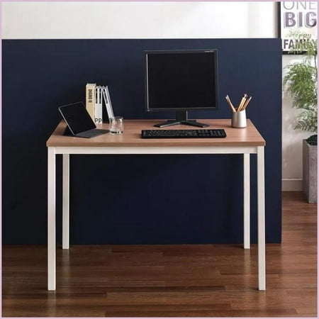 Desks, Harry Contemporary Wood & Metal Computer Desk in Oak | E0-Grade Eco-Friendly | Stain-Resistant