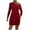 Red, variant on Diufon Womens Long Sleeve Dresses Solid Color Mini Dress One Shoulder Dress with Pockets