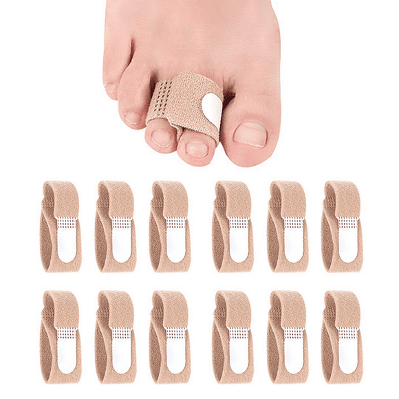 Hammer Toe Straighteners for Bent Toes, Toe Splints, Toe Corrector, Toe Wraps for Curled Toes(12PCS)