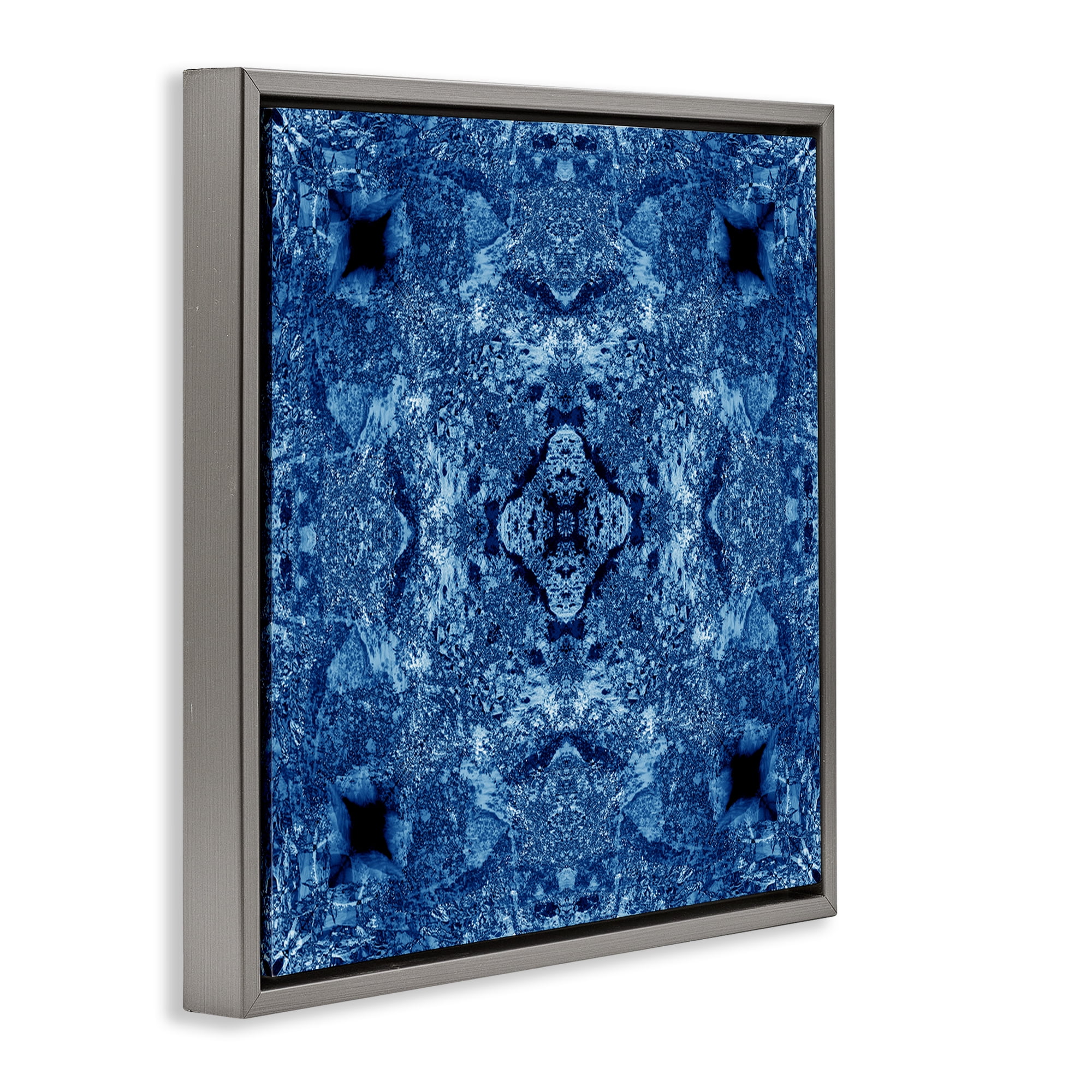 Stupell Industries Detailed Mosaic Motif Abstract Painting Gray Floater Framed Canvas Art Print Wall Art, 25 x 25