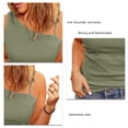 thumbnail image 4 of Camiseta sin mangas con tirantes y un solo hombro para mujer, Top informal de verano sin mangas para playa, Club, fiesta de vacaciones, uso diario, 4 of 5