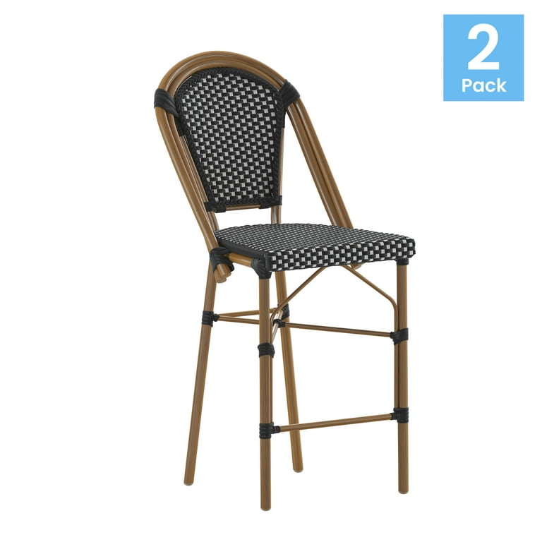Emma + Oliver Set of Two 26 Inch High Stacking Bistro Counter