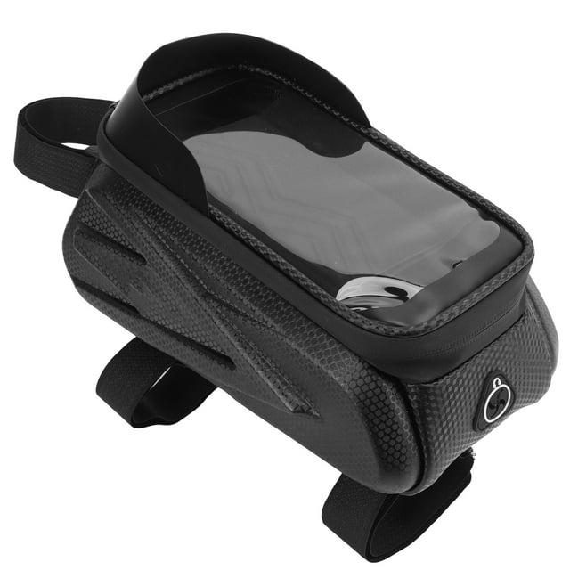 Bike Front Frame Bag, Touch Screen Inner Pocket Light Baffle Safe Hook and Fixing Waterproof Bike Pouch for Mountain Bike