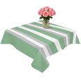 thumbnail image 2 of Green Grey Stripe Table Cloth Waterproof Tablecloths, Farmhouse Modern Art Striped Tablecloth Dining Table Cover for Kitchen Party Tabletop Outdoor, Square Tablecloth 54x54 Inch, 2 of 9
