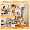 thumbnail image 5 of Keaibuding Foldable 4-in-1 Montessori Toddler Tower with Safety Net, Wooden Learning Tower & 2-Step Kitchen Step Stool Helper for Kids, Adjustable Toddler Stand with Dual-Sided Chalk-Whiteboard, 5 of 9