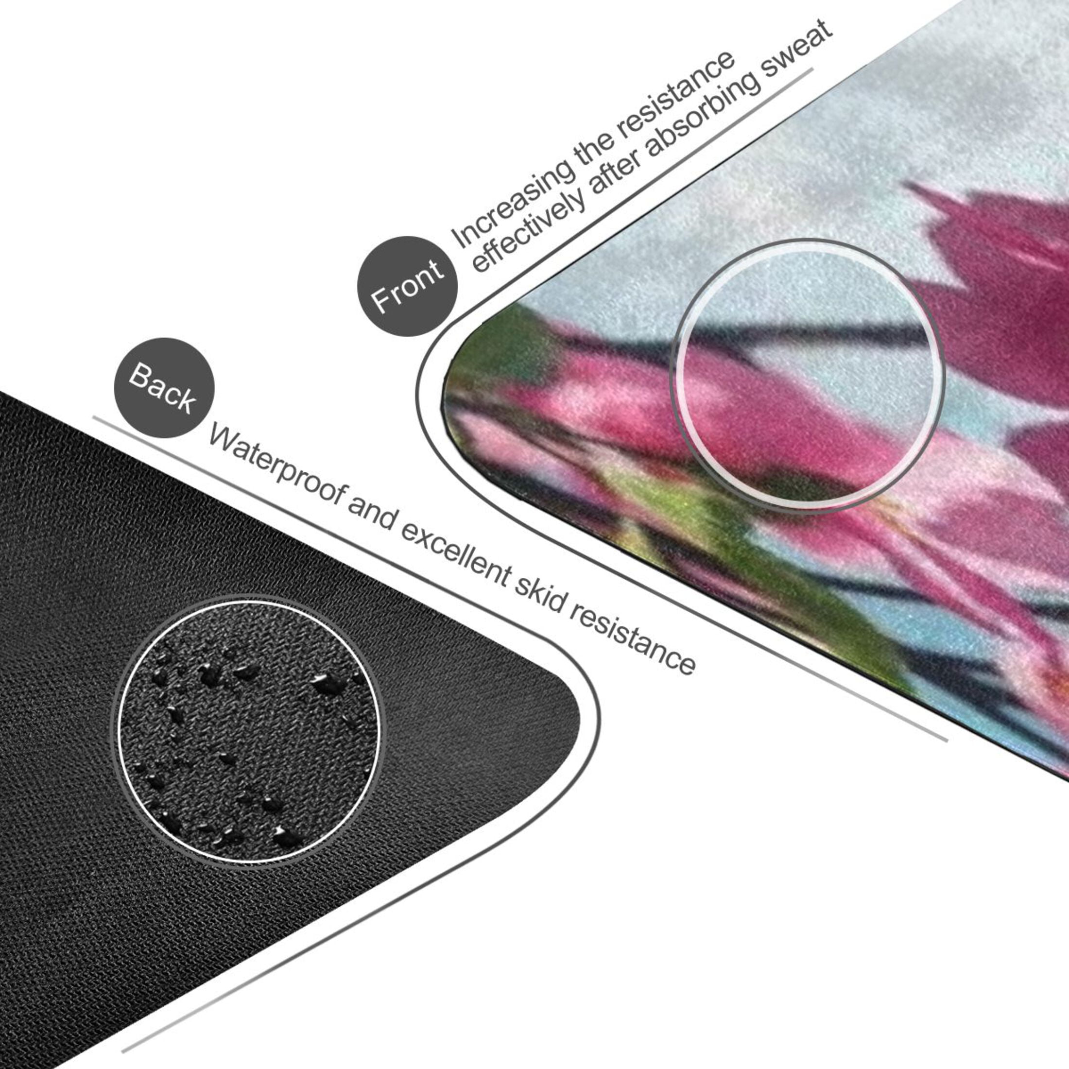 BZSMCE Yoga Mat Women Fitness Mat Love in Bloom Pattern