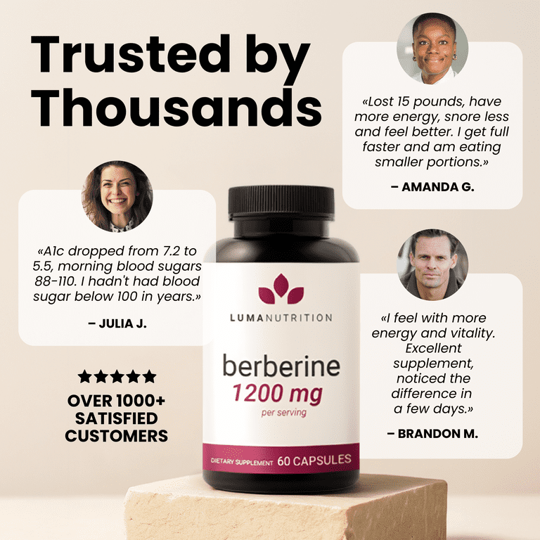 Luma Nutrition Berberine Supplement, 1200mg Per Serving, Blood