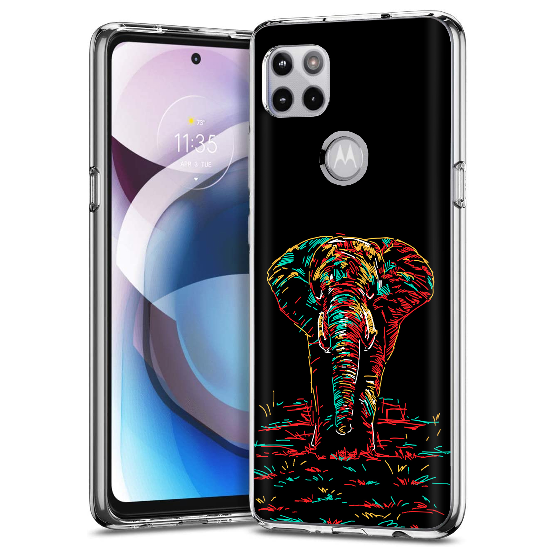 Talkingcase Slim Case For Motorola One 5g Ace Slim Thin Gel Tpu Cover Beautiful Elephant Print Light Weight Flexible Soft Anti Scratch Printed In Usa Walmart Com