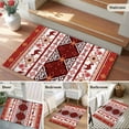 thumbnail image 5 of Red Boho Entryway Rug 2'x3'&nbsp; Non Slip Front Door Mats, Southwestern Aztec Palm Tree Animals Patterned Entrance Rugs Indoor Outdoor Carpet, Washable Floor Mats Small Area Rug for Bedroom Kitchen, 5 of 8