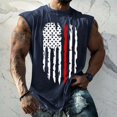 thumbnail image 2 of Summer Men's Solid Color Printed Sweat-absorbing Breathable Shoulder Expanding Sleeveless Vest,Blue XL, 2 of 5