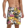 thumbnail image 2 of Naloa Cute Cat Cartoon Men's Short Pajama Pants, Lounge Comfort Shorts with Elasticized Waistband and Side Pockets - Large, 2 of 9