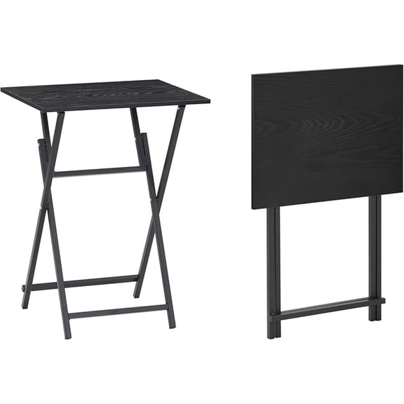 Foldable TV Tray Portable Wooden Snack Table,No Installation Required, for Livingroom, Bedroom, Office, Tiny Desk,Set of 2, 2 Pack