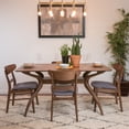 thumbnail image 2 of Bellamy Studios Lydia Mid-Century Modern 5 Piece Dining Set, Dark Gray and Natural Walnut, 2 of 9