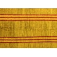 thumbnail image 1 of Ahgly Company Machine Washable Indoor Rectangle Abstract Yellow Modern Area Rugs, 2' x 4', 1 of 4