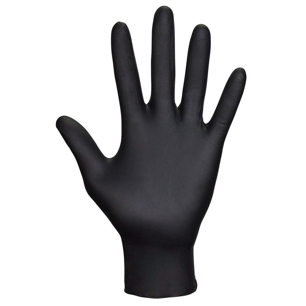 66518 Raven PowderFree Disposable Black Nitrile 6 Mil Gloves, Large, 100 Gloves by Weight