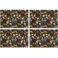 thumbnail image 4 of EREHome Set de 4 Sets de Table Crâne Dansant 12x18 Pouces, 4 of 5