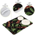 thumbnail image 3 of GZHJMY Dish Drying Mat Red Berry Green Leaves Absorbent Drying Pad Kitchen Heat Resistant Countertop Protector 18" × 24", 3 of 6