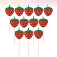 thumbnail image 3 of Milisten 12pcs in 1 Pack Strawberry Pattern Insert Cake Inserted Picks Glitter Cake Toppers Fruits Cake Decor for Party Use, 3 of 5