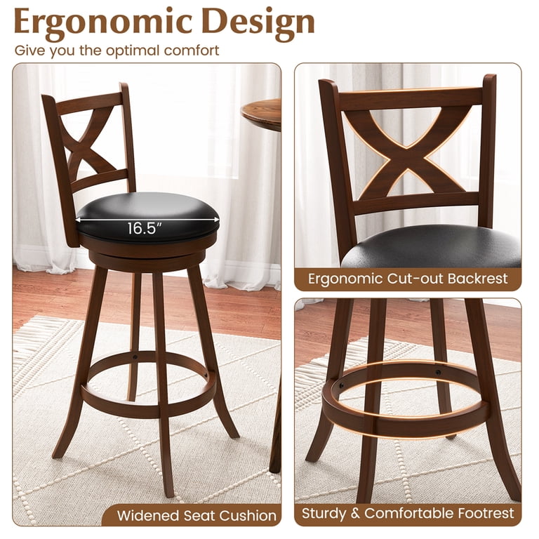 Costway, Swivel Bar Stool, Vintage 30