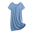 thumbnail image 6 of cocolona Nightgowns for Women Summer Crew Neck Short Sleeve Mini Dress Fashion Soft Lightweight Casual T-shirt Dress, 6 of 6