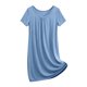 thumbnail image 1 of TaTaai Women's Summer Casual Fashion Solid Crew Neck Short Sleeve Mini Nightgown Soft Comfortable Short Dress Gift, 1 of 9