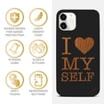 thumbnail image 4 of Case Yard Wooden Case for iPhone-12-Mini Soft TPU Silicone cover Slim Fit Shockproof Wood Protective Phone Cover for Girls Boys Men and Women Supports Wireless Charging I Love Myself Design, 4 of 7
