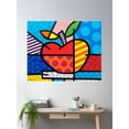 thumbnail image 2 of Romero Britto - Fruit Apple Poster Wall Art, Modern Wall Decor For Living Room Bedroom, 24x36 UNFRAMED, 2 of 3
