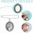thumbnail image 4 of Kit para hacer broches (8 piezas) para bricolaje, incluye 8 bandejas de hierro para broches y 8 cabujones ovalados de cristal transparente para ramos de broches., 4 of 7