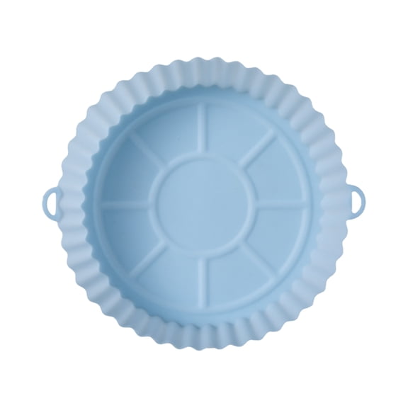 JIhuahe Silicone Air Fryer Chicken Basket Mat, Round Non-Stick Grill Pan Liner, Reusable Fryer Accessories for 4-6 QT Models, Heat Resistant up to 450°F,Blue